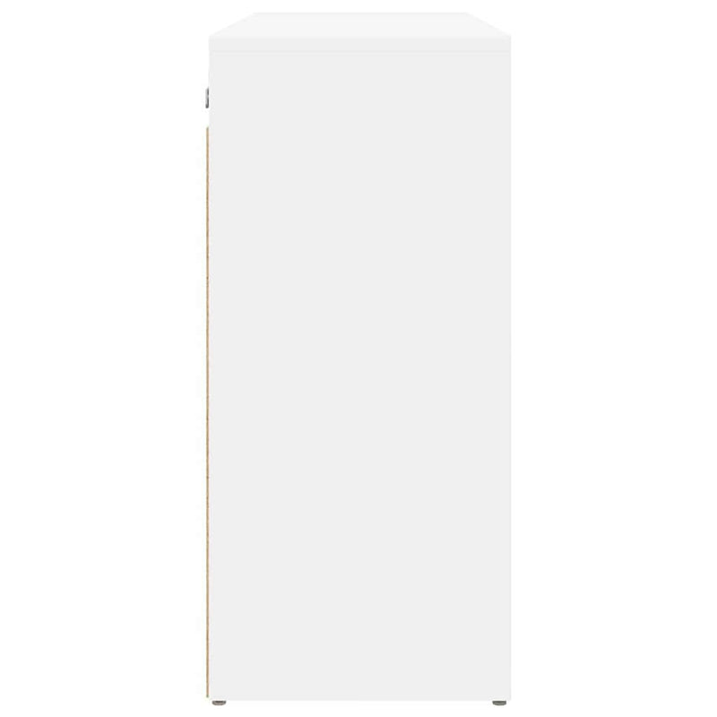 vidaXL Cipőszekrény polcokkal Fehér 77,5 x 30 x 67 cm Faanyag