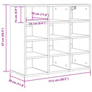 vidaXL Cipőszekrény polcokkal Fehér 77,5 x 30 x 67 cm Faanyag