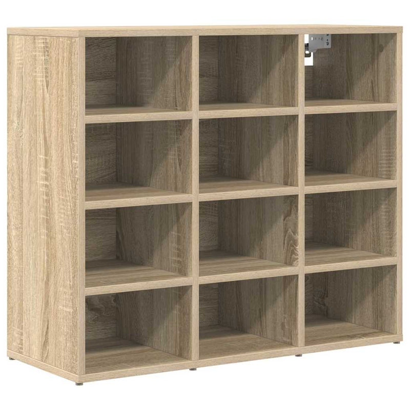 vidaXL Cipőszekrény polcokkal sonoma tölgy 77.5 x 30 x 67 cm Faanyag