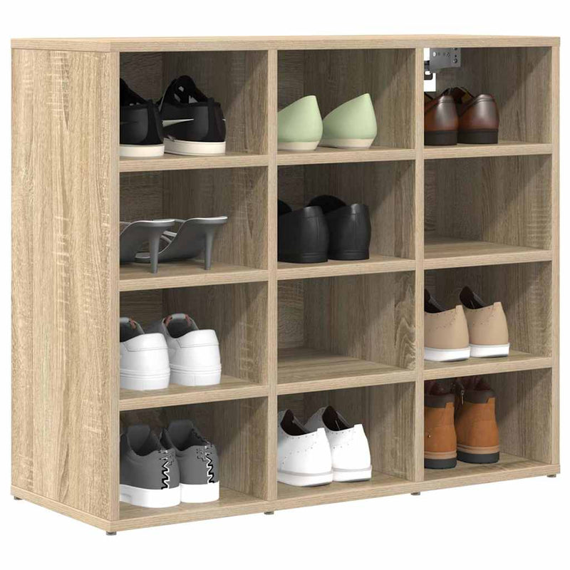 vidaXL Cipőszekrény polcokkal sonoma tölgy 77.5 x 30 x 67 cm Faanyag