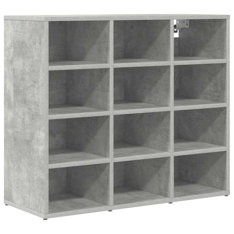 vidaXL Cipőszekrény polcokkal Beton szürke 77.5 x 30 x 67 cm Faanyag