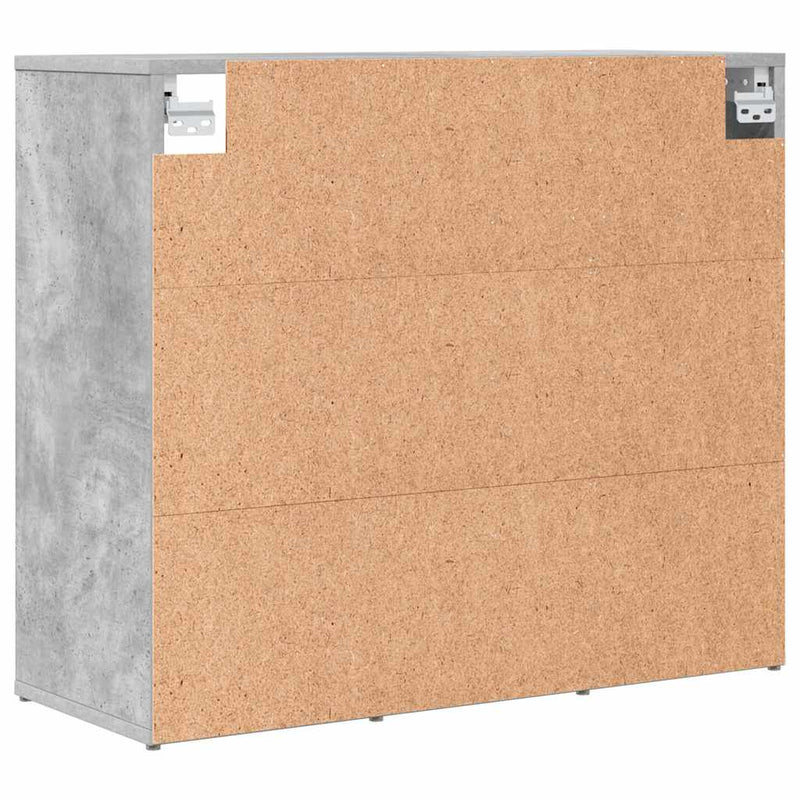 vidaXL Cipőszekrény polcokkal Beton szürke 77.5 x 30 x 67 cm Faanyag