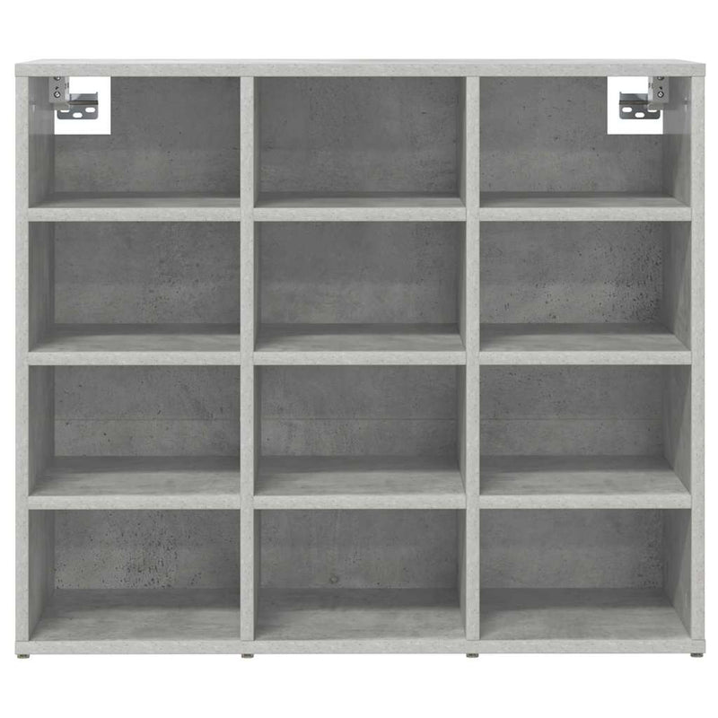 vidaXL Cipőszekrény polcokkal Beton szürke 77.5 x 30 x 67 cm Faanyag