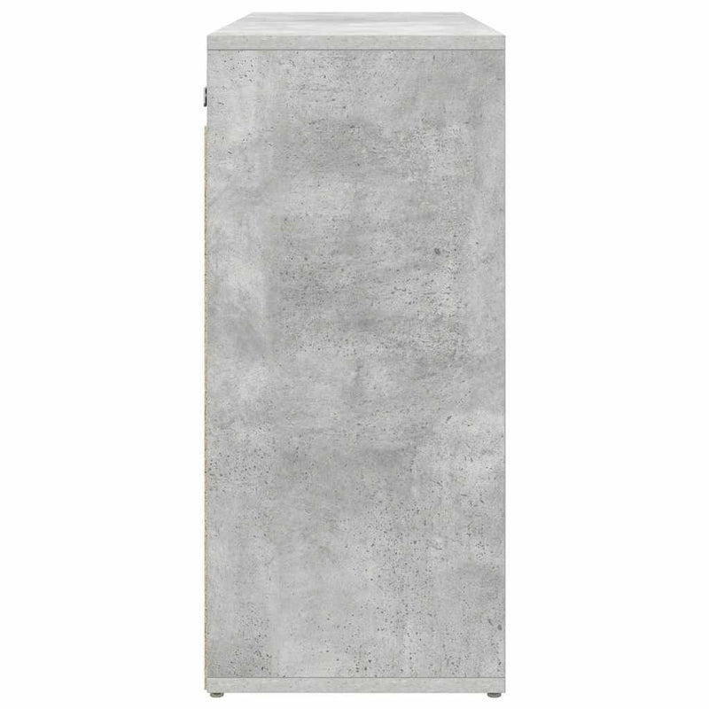 vidaXL Cipőszekrény polcokkal Beton szürke 77.5 x 30 x 67 cm Faanyag