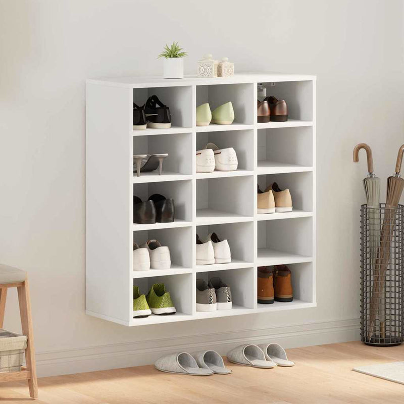 vidaXL Cipőszekrény polcokkal Fehér 77.5 x 30 x 83.5 cm Faanyag
