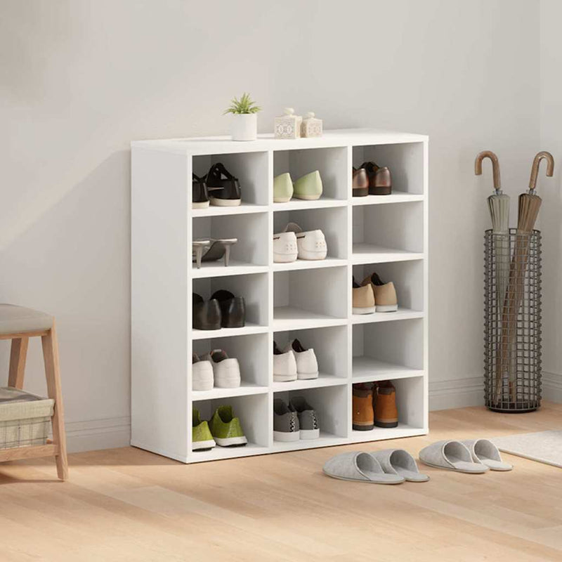vidaXL Cipőszekrény polcokkal Fehér 77.5 x 30 x 83.5 cm Faanyag