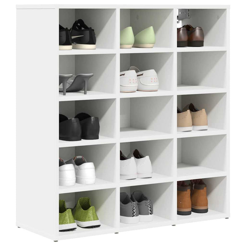 vidaXL Cipőszekrény polcokkal Fehér 77.5 x 30 x 83.5 cm Faanyag