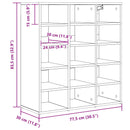 vidaXL Cipőszekrény 77,5 x 30 x 83,5 cm Szerelt Fa Fehér