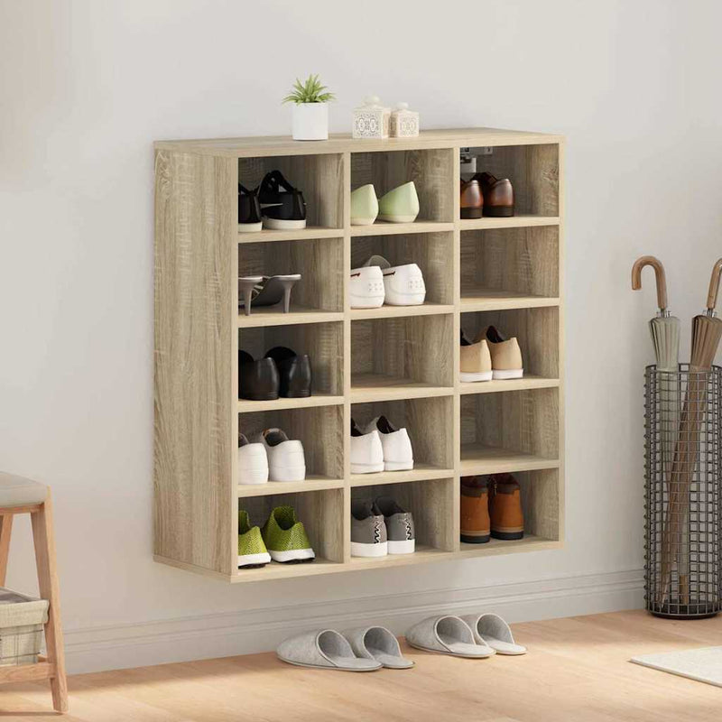 vidaXL Cipőszekrény polcokkal sonoma tölgy 77.5 x 30 x 83.5 cm Faanyag