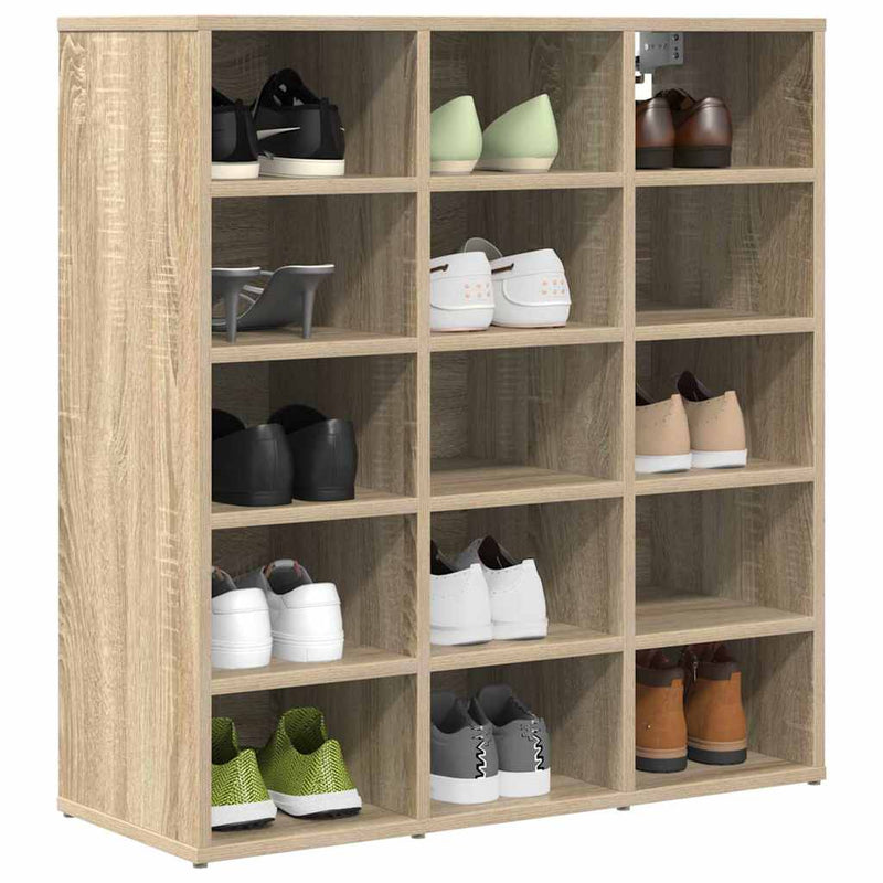 vidaXL Cipőszekrény polcokkal sonoma tölgy 77.5 x 30 x 83.5 cm Faanyag