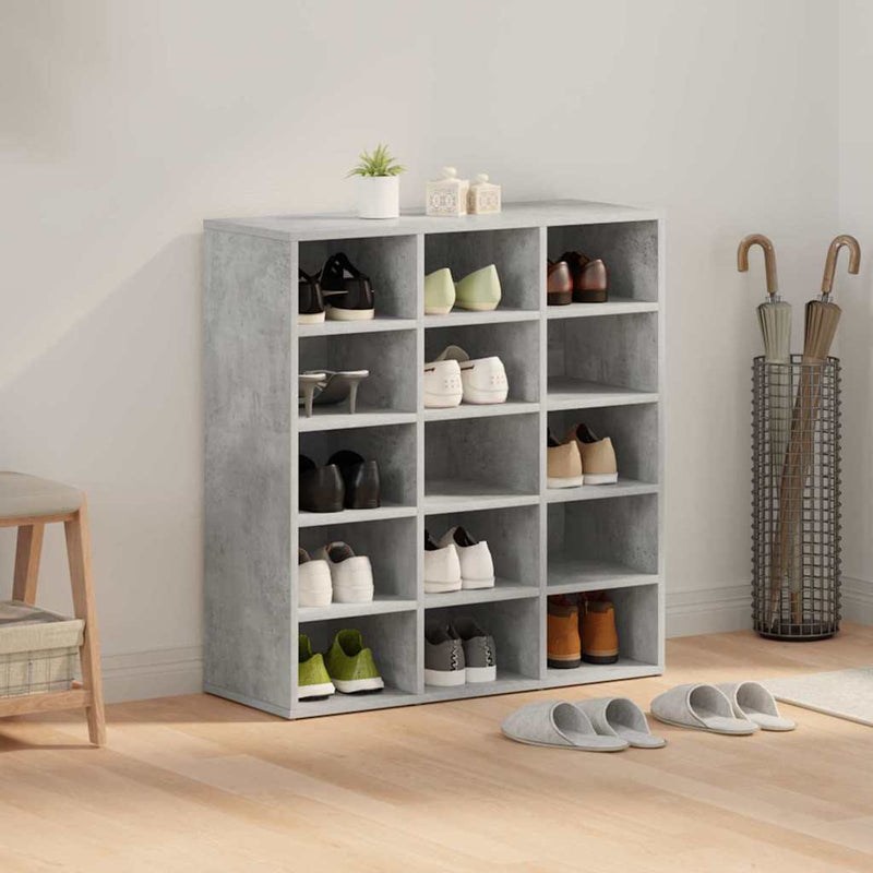 vidaXL Cipőszekrény polcokkal Beton szürke 77.5 x 30 x 83.5 cm Faanyag