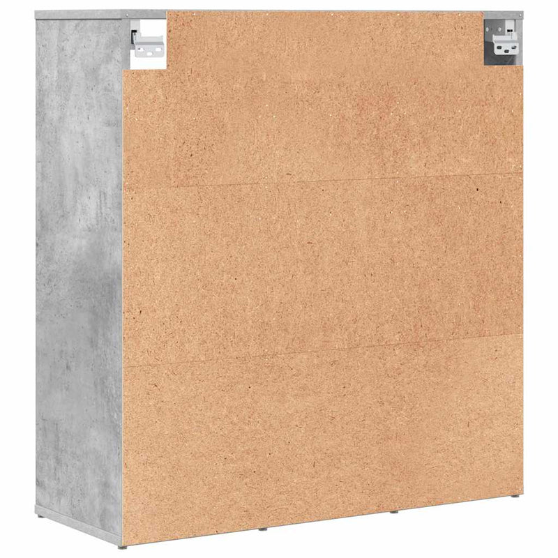 vidaXL Cipőszekrény polcokkal Beton szürke 77.5 x 30 x 83.5 cm Faanyag