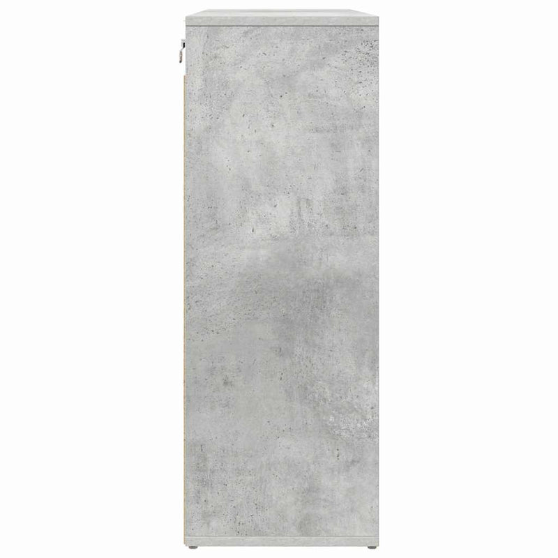 vidaXL Cipőszekrény polcokkal Beton szürke 77.5 x 30 x 83.5 cm Faanyag