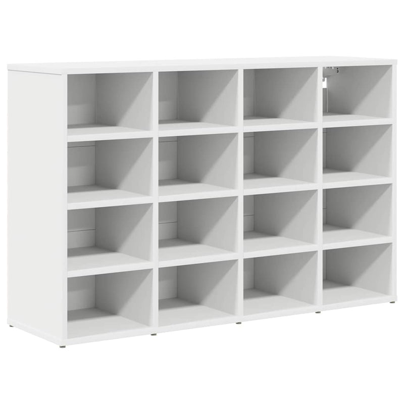 vidaXL Cipőszekrény polcokkal tárolóval Fehér 103 x 30 x 67 cm Faanyag