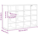 vidaXL Cipőszekrény 103 x 30 x 67 cm Szerelt Fa Betonszürke