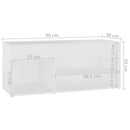 vidaXL fehér szerelt fa cipőtároló pad 80 x 30 x 45 cm