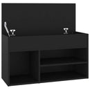 vidaXL fekete szerelt fa cipőtároló pad 80 x 30 x 45 cm