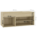 vidaXL sonoma tölgy színű szerelt fa cipőtároló pad 80 x 30 x 45 cm