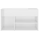 vidaXL magasfényű fehér szerelt fa cipőtároló pad 80 x 30 x 45 cm