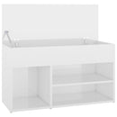 vidaXL magasfényű fehér szerelt fa cipőtároló pad 80 x 30 x 45 cm