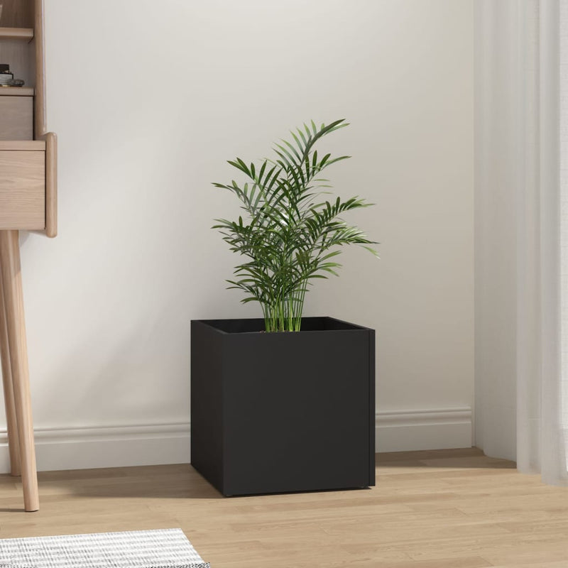 vidaXL fekete szerelt fa virágtartó 40 x 40 x 40 cm