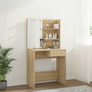 vidaXL sonoma tölgy színű LED-es fésülködőasztal 74,5 x 40 x 141 cm
