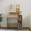 vidaXL sonoma-tölgyszínű fésülködőasztal LED-del 86,5 x 35 x 136 cm