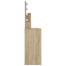 vidaXL sonoma-tölgyszínű fésülködőasztal LED-del 86,5 x 35 x 136 cm