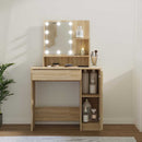 vidaXL sonoma-tölgyszínű fésülködőasztal LED-del 86,5 x 35 x 136 cm