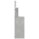 vidaXL betonszürke fésülködőasztal LED-del 86,5 x 35 x 136 cm