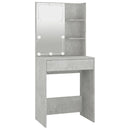 vidaXL betonszürke fésülködőasztal LED-del 60x40x140 cm