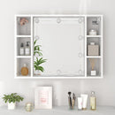 vidaXL fehér tükrös szekrény LED-ekkel 76 x 15 x 55 cm