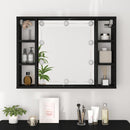 vidaXL fekete tükrös szekrény LED-ekkel 76 x 15 x 55 cm