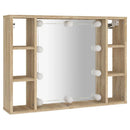 vidaXL sonoma tölgy tükrös szekrény LED-ekkel 76 x 15 x 55 cm