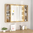 vidaXL sonoma tölgy tükrös szekrény LED-ekkel 76 x 15 x 55 cm