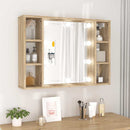vidaXL sonoma tölgy tükrös szekrény LED-ekkel 76 x 15 x 55 cm