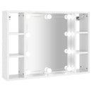 vidaXL magasfényű fehér tükrös szekrény LED-ekkel 76 x 15 x 55 cm