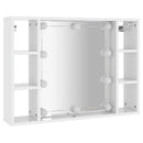 vidaXL magasfényű fehér tükrös szekrény LED-ekkel 76 x 15 x 55 cm