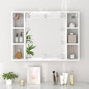 vidaXL magasfényű fehér tükrös szekrény LED-ekkel 76 x 15 x 55 cm