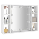 vidaXL magasfényű fehér tükrös szekrény LED-ekkel 76 x 15 x 55 cm
