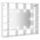 vidaXL magasfényű fehér tükrös szekrény LED-ekkel 91 x 15 x 76,5 cm