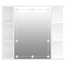 vidaXL fehér tükrös szekrény LED-ekkel 70 x 16,5 x 60 cm