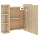 vidaXL sonoma tölgy színű tükrös szekrény LED-ekkel 70 x 16,5 x 60 cm