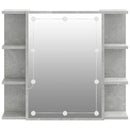 vidaXL betonszürke tükrös szekrény LED-ekkel 70 x 16,5 x 60 cm