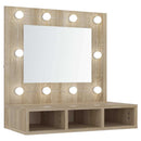 vidaXL sonoma tölgy tükrös szekrény LED-ekkel 60 x 31,5 x 62 cm