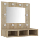 vidaXL sonoma tölgy tükrös szekrény LED-ekkel 60 x 31,5 x 62 cm