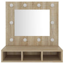 vidaXL sonoma tölgy tükrös szekrény LED-ekkel 60 x 31,5 x 62 cm