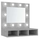 vidaXL betonszürke tükrös szekrény LED-ekkel 60 x 31,5 x 62 cm