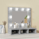 vidaXL betonszürke tükrös szekrény LED-ekkel 60 x 31,5 x 62 cm