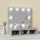 vidaXL betonszürke tükrös szekrény LED-ekkel 60 x 31,5 x 62 cm